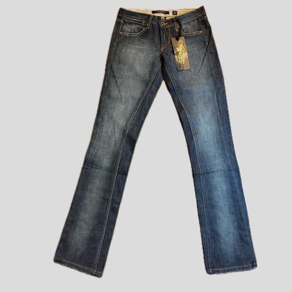 Ed Hardy low rise, bootcut, skull embroidered women's Jeans - Picture 2 of 8